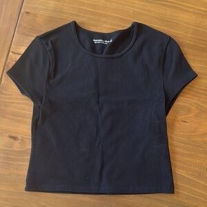 Abercrombie- Black Ribbed Tee